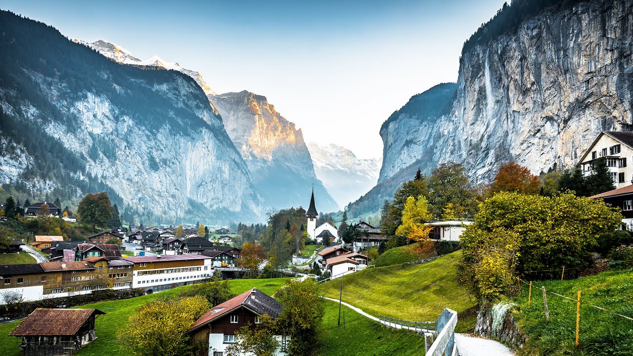 شلال وادي لوتربينن قرب انترلكن سويسرا